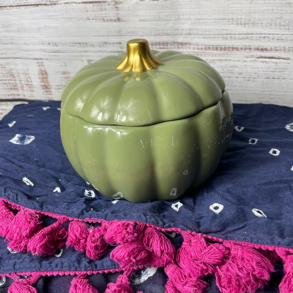 Pier One Ceramic Home Decor Halloween Pumpkin Bowl